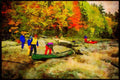 Kayak Canoes 155016 Fall Canoeing Quebec A4 Limited Edition Watercolour Print