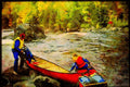Kayak Canoes 155025 Fall Canoeing Quebec A4 Limited Edition Watercolour Print