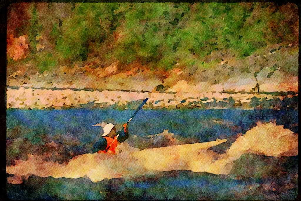 Kayak Canoes 155026 Kayaker N.W.T. A4 Limited Edition Watercolour Print