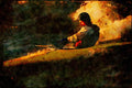 Kayak Canoes 155040 Surfer In Kayak A4 Limited Edition Watercolour Print