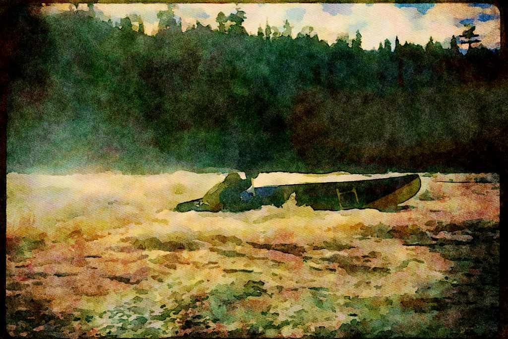 Kayak Canoes 155052 Leivre River, Quebec A4 Limited Edition Watercolour Print