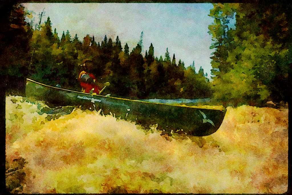 Kayak Canoes 155061 Solo Canoe Quebec A4 Limited Edition Watercolour Print