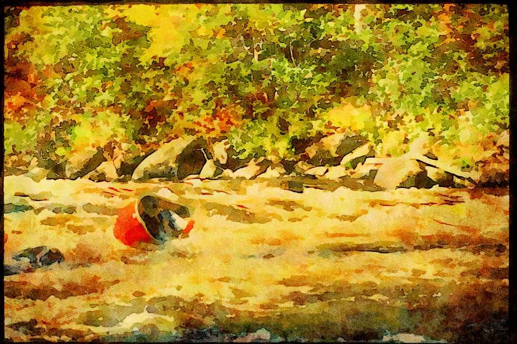 Kayak Canoes 155076 Canoe Flip Quebec A4 Limited Edition Watercolour Print