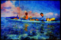 Kayak Canoes 155084 Kayaking doubles A4 Limited Edition Watercolour Print