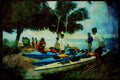 Kayak Canoes 155086 Ocean Kayaking Belize A4 Limited Edition Watercolour Print