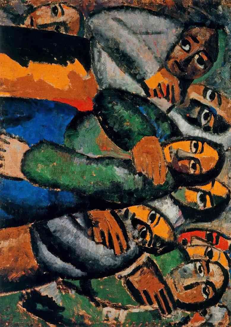 Kazimir Malevich peasant women in a church A4 Photo Print
