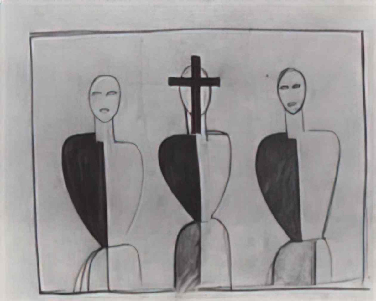 Kazimir Malevich three suprematic figures Art A4 Photo Print