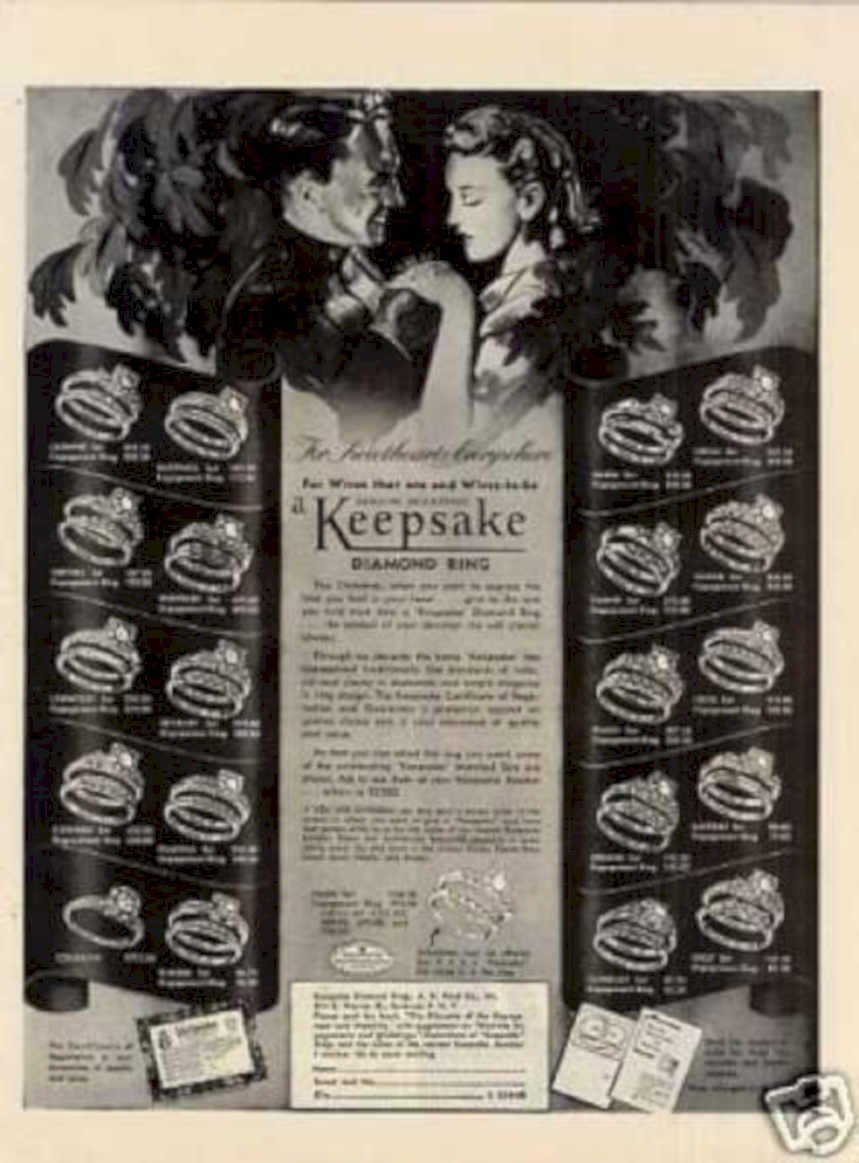 Keepsake Diamond Rings 2 Vintage Retro Advert Ads A4 Photo Print