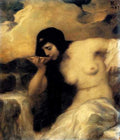 Keller Ferdinand A Nymph Drinking At A Spring A4 Photo Print