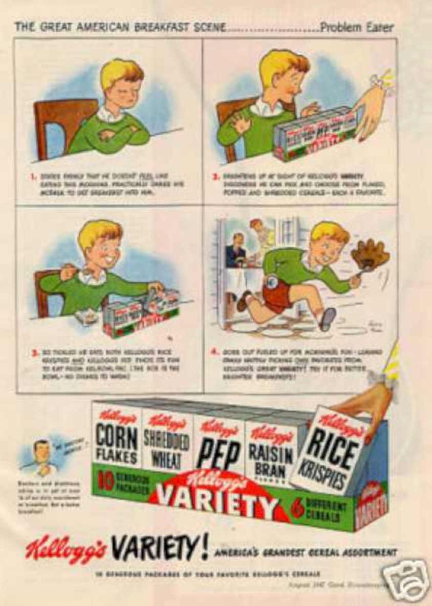 Kelloggs Breakfast Scene Vintage Retro Advert Ads A4 Photo Print