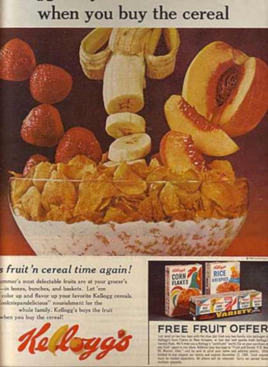 Kelloggs Fruit Display Vintage Retro Advert Ads A4 Photo Print
