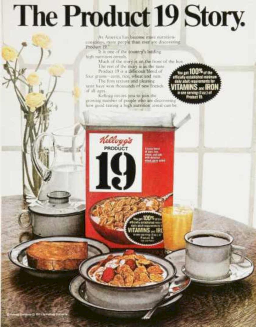 Kelloggs Product 19 Vintage Retro Advert Ads A4 Photo Print