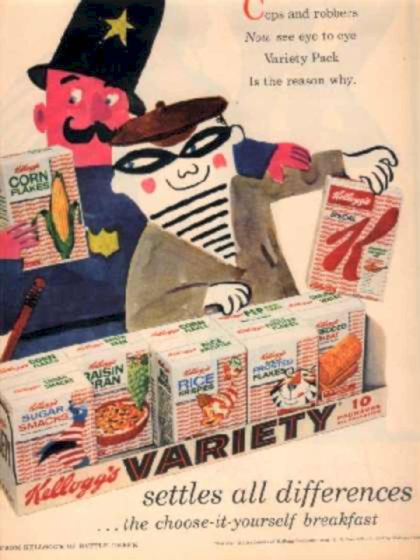 Kelloggs Variety Boxes 1 Vintage Retro Advert Ads A4 Photo Print
