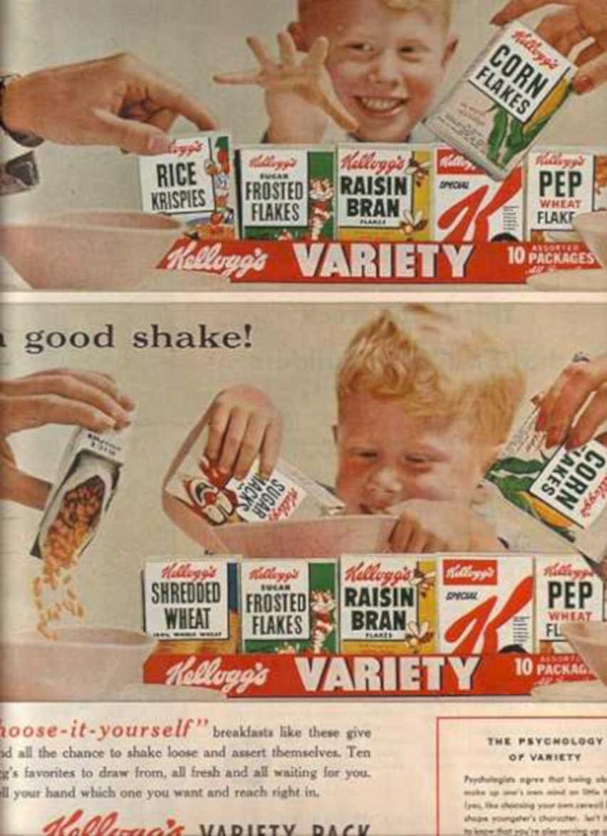 Kelloggs Variety Boxes Vintage Retro Advert Ads A4 Photo Print