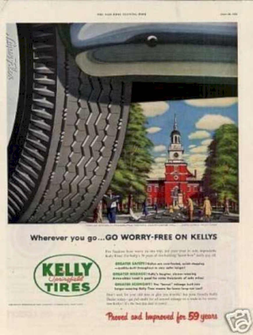 Kelly Tires Vintage Vintage Retro Advert Ads A4 Photo Print