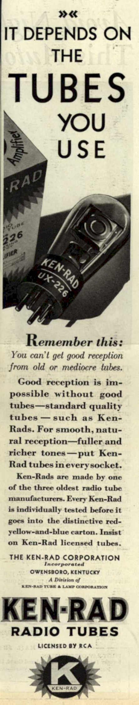 Kenrad Radio Tubes Vintage Retro Advert Ads A4 Photo Print