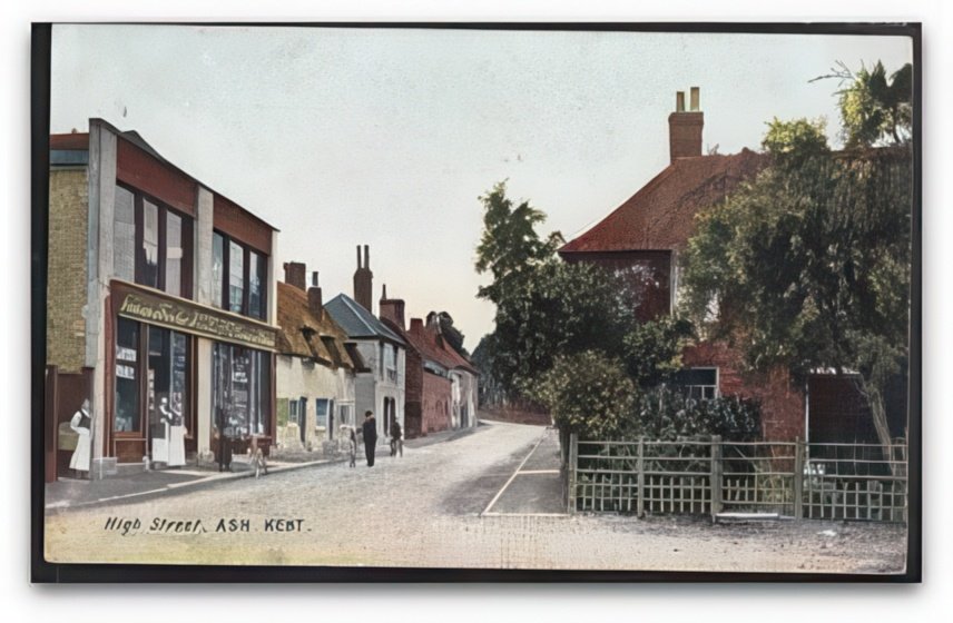 Kent Ash High Street Jacobs Ironmongers Shop Staff Outside Postman Vintage A4 Photo Print