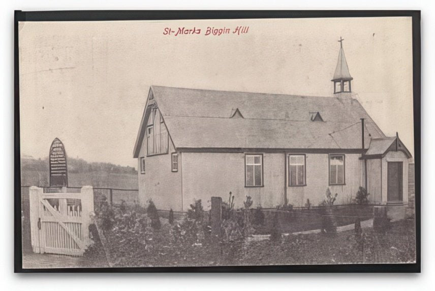 Kent Biggin Hill St Marks Church From Closed Gate Vintage A4 Photo Print