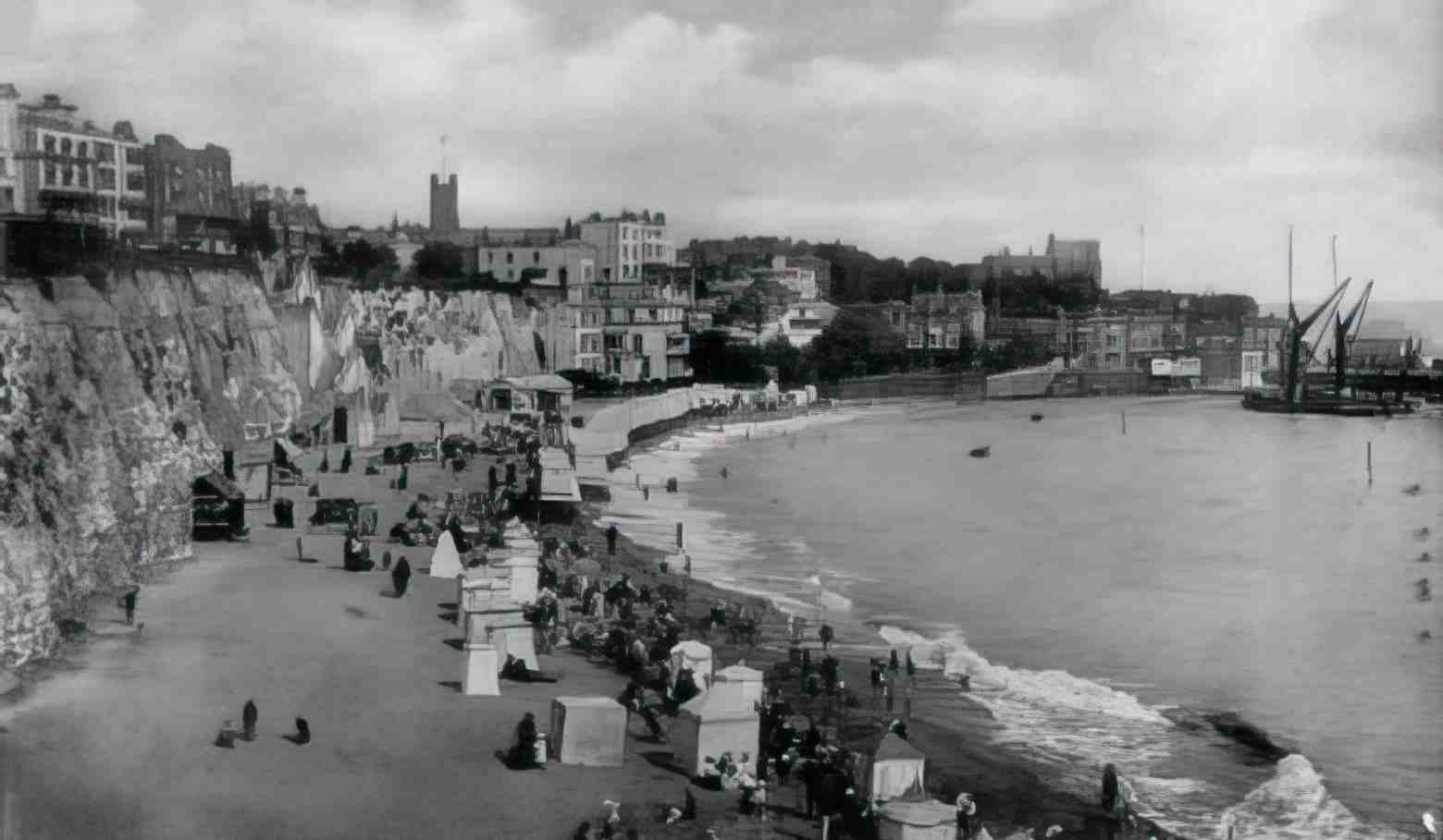 Kent Broadstairs Harbour and Sands Vintage A4 Photo Print