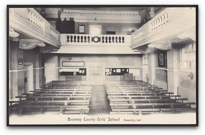 Kent Bromley County Girls School Assembly Hall Empty Vintage A4 Photo Print