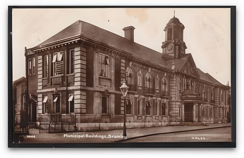 Kent Bromley Municipal Buildings From Road Vintage A4 Photo Print