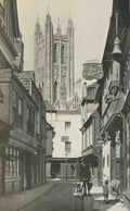Kent Canterbury Butchery Lane and the Cathedral Central Tower c1930s Vintage A4 Photo Print