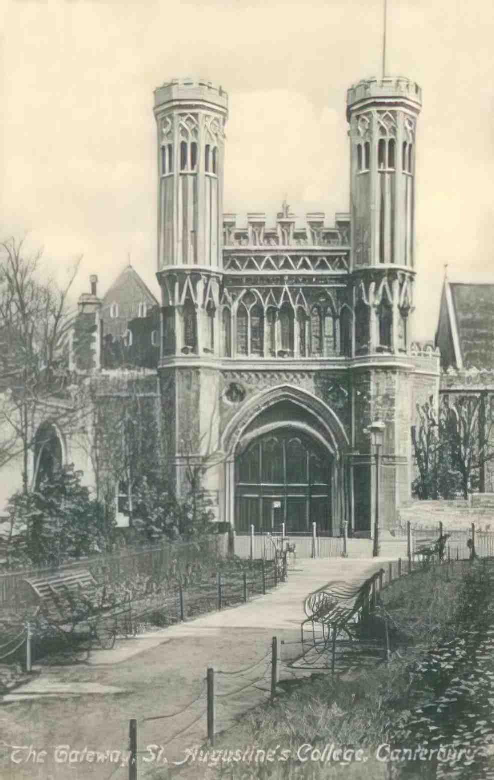 Kent Canterbury St Augustines College The Gateway 1910s Vintage A4 Photo Print