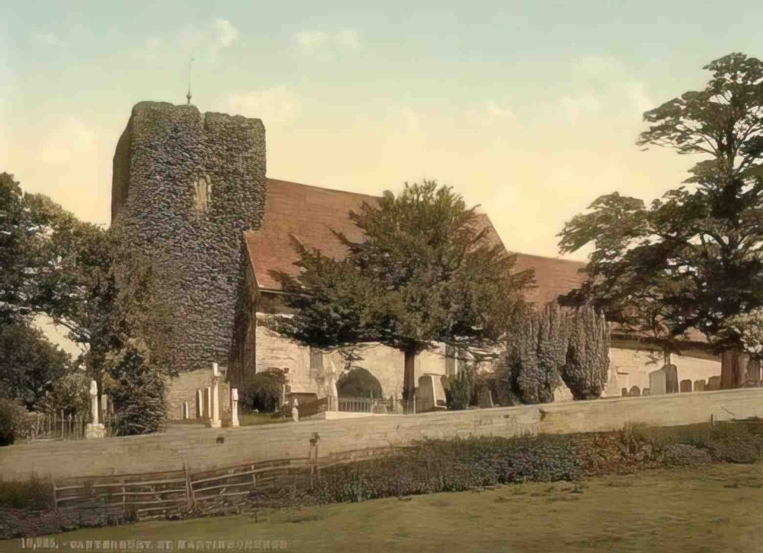 Kent Canterbury St Martins Church Vintage A4 Photo Print