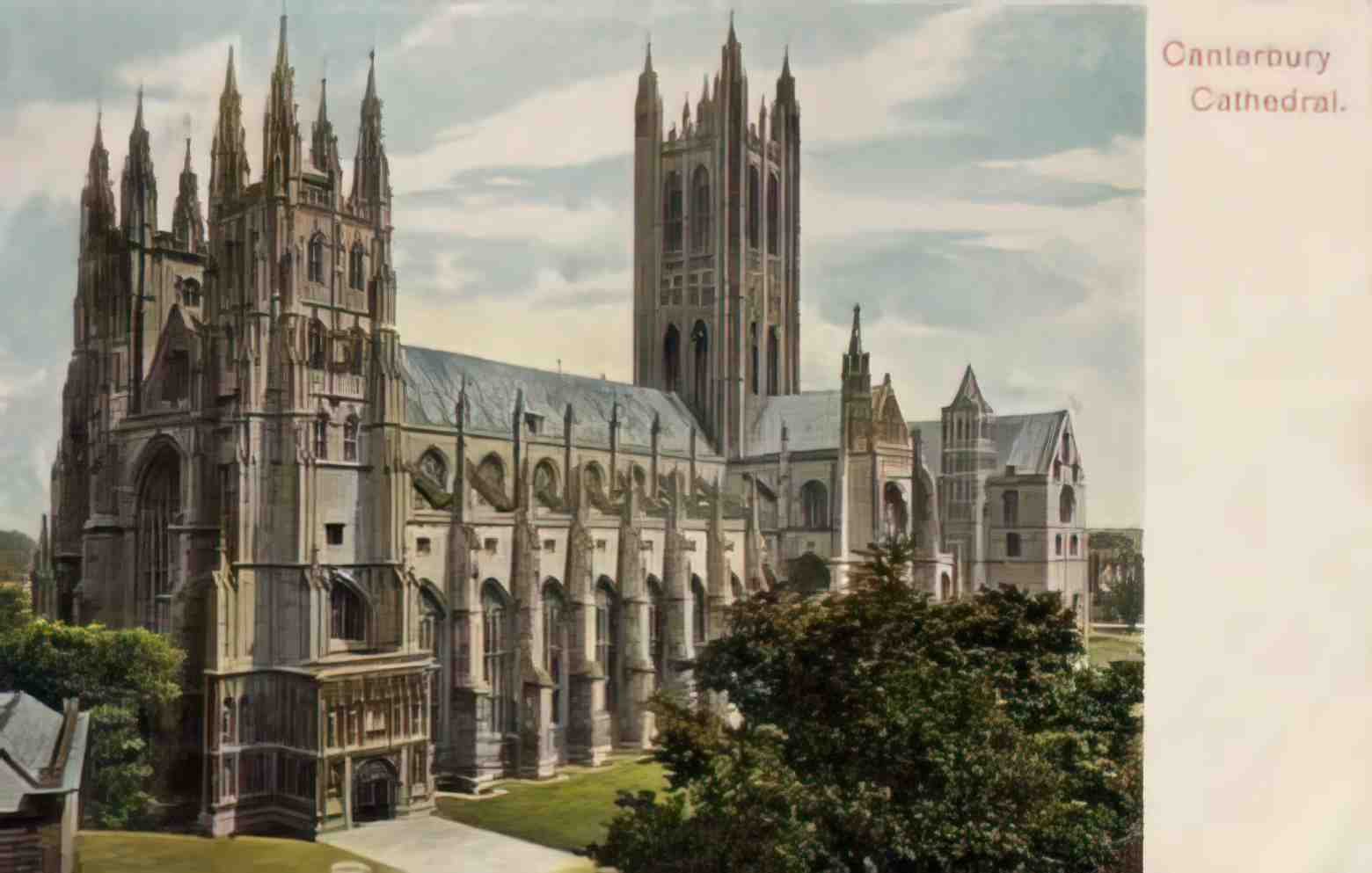 Kent Canterbury The Cathedral Vintage A4 Photo Print