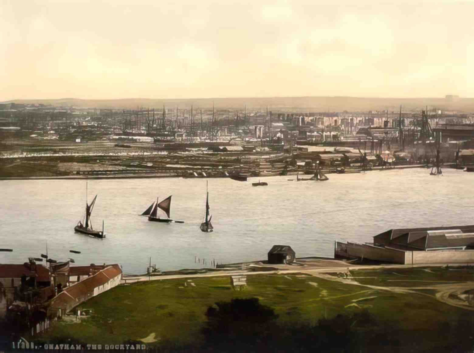 Kent Chatham Dockyard Vintage A4 Photo Print