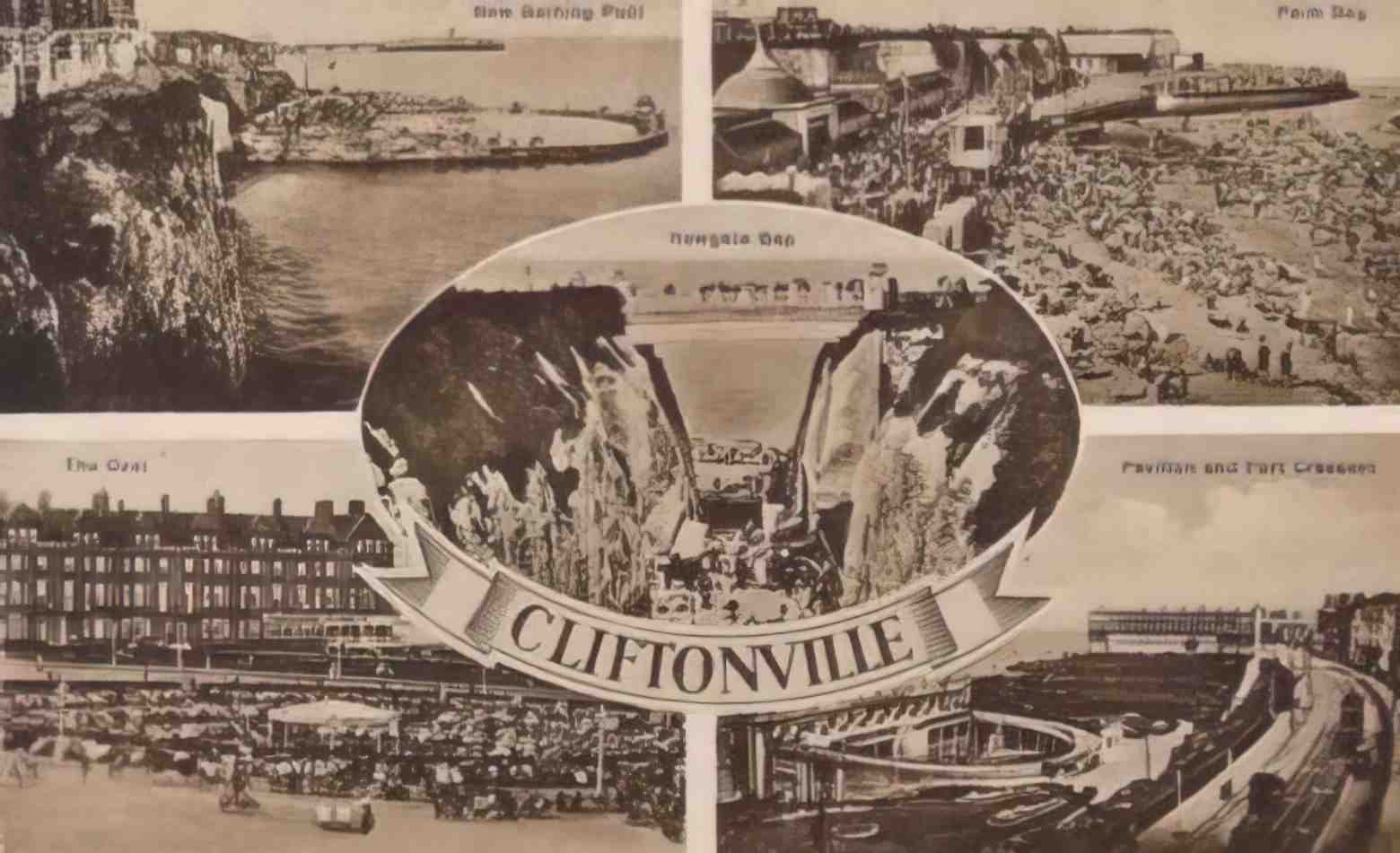 Kent Cliftonville Multiview Vintage A4 Photo Print