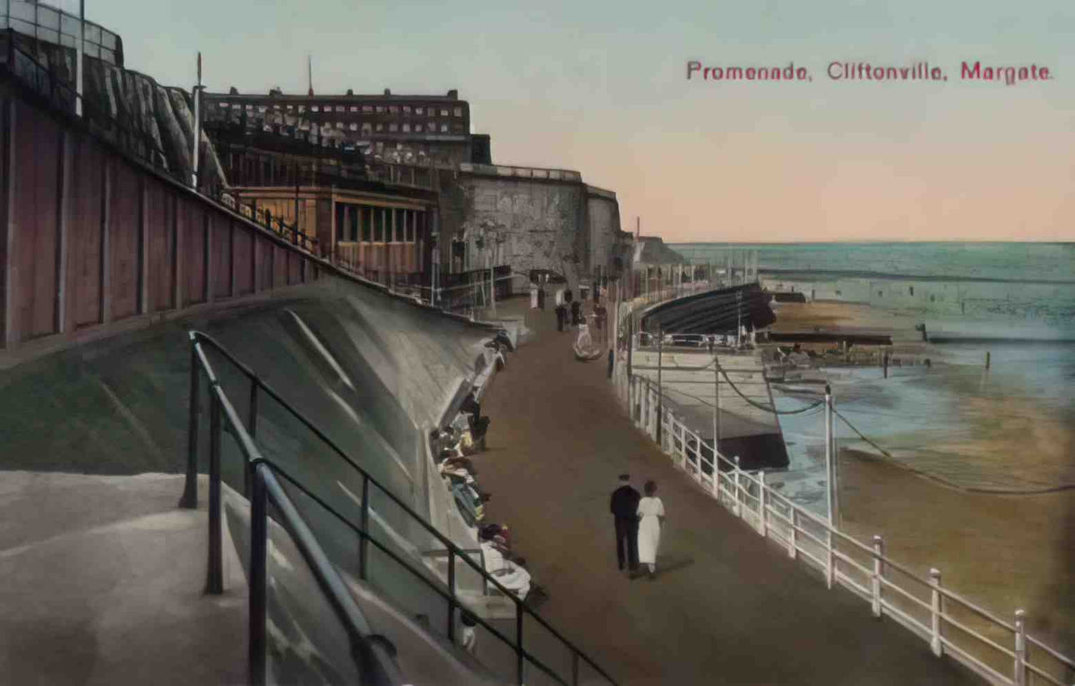 Kent Cliftonville Promenade Vintage A4 Photo Print