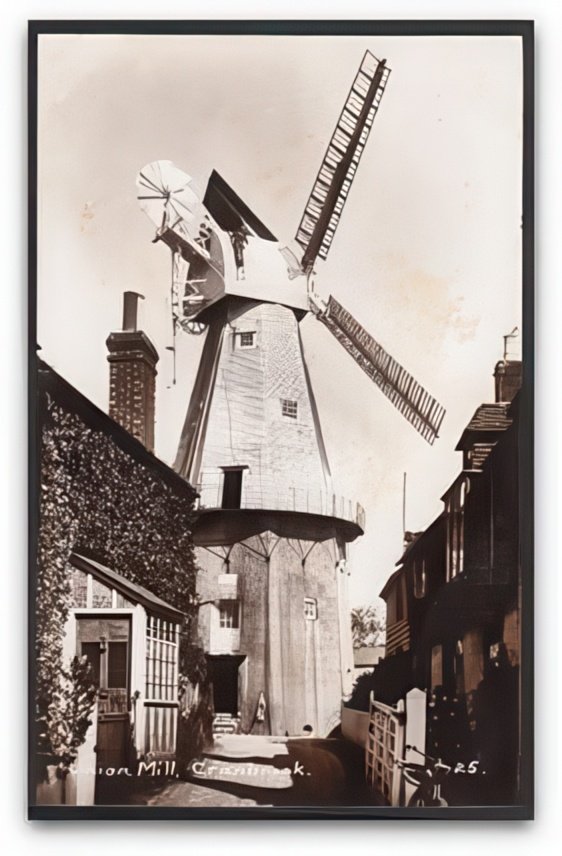 Kent Cranbrok Union Mill Windmill Close Up By Cottages Vintage A4 Photo Print
