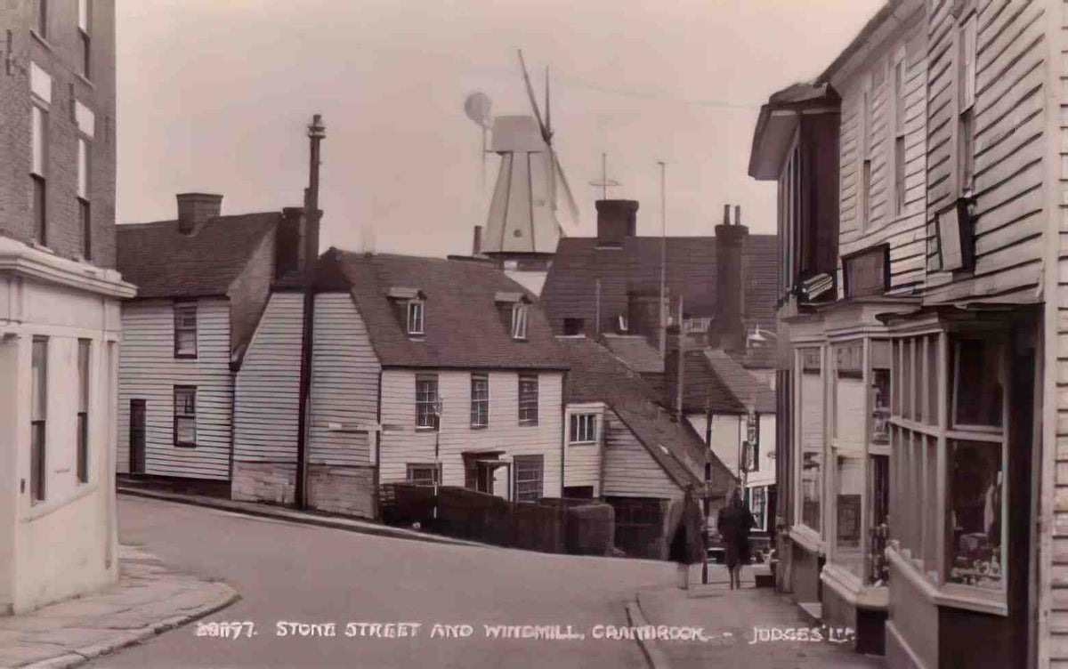 Kent Cranbrook Stone Street and Windmill 1960s Vintage A4 Photo Print