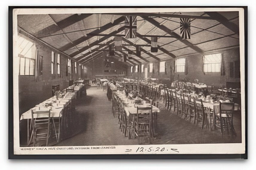 Kent Crayford Ymca Hut Rodney Interior From Counter Laid Tables Vintage A4 Photo Print