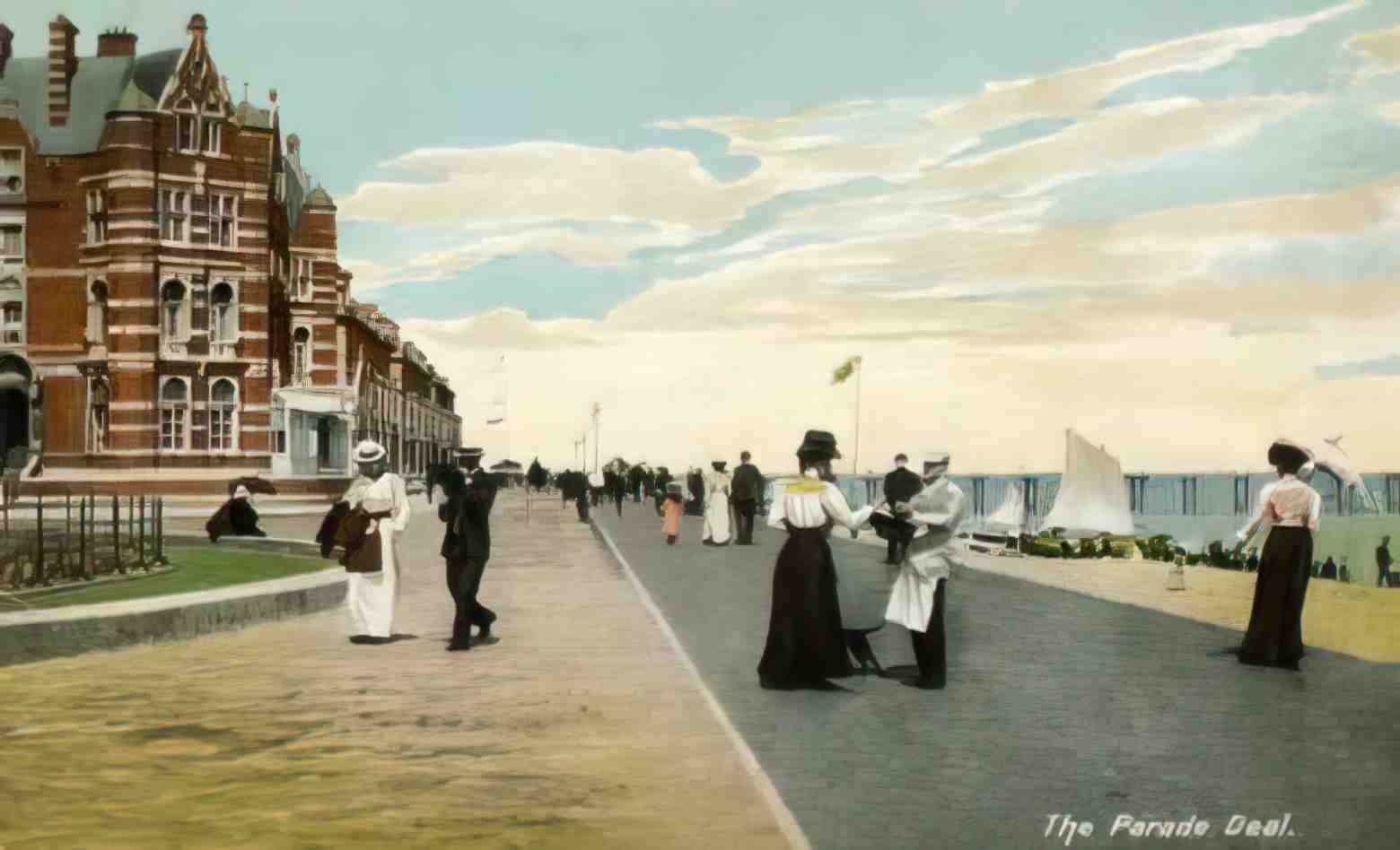 Kent Deal The Parade c1910 Vintage A4 Photo Print