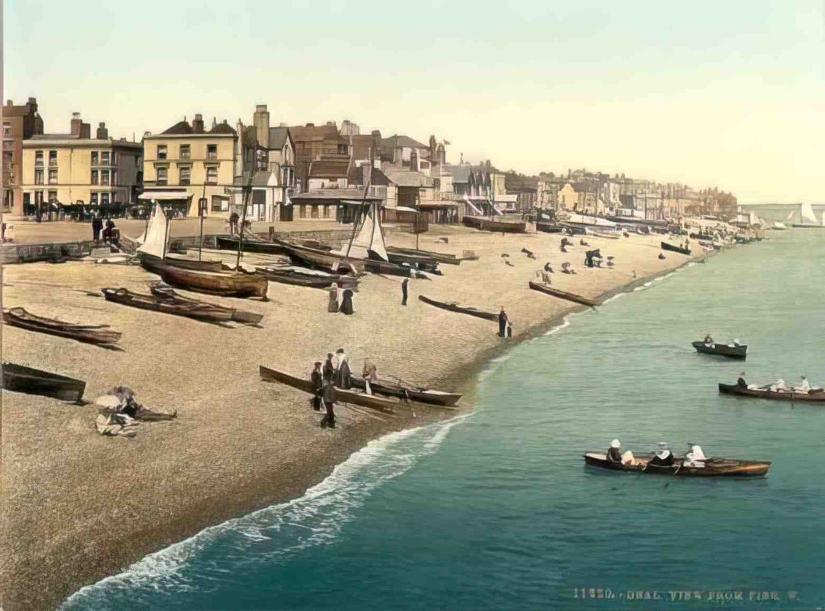 Kent Deal view from Pier West Vintage A4 Photo Print