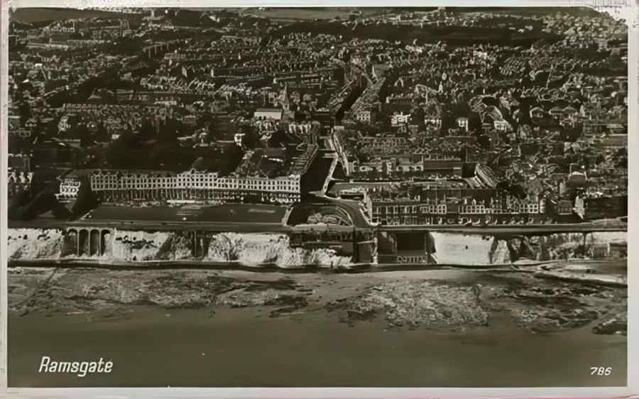 Kent England Ramsgate Areal View Vintage A4 Photo Print