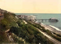 Kent Folkestone Beach and Pier Vintage A4 Photo Print