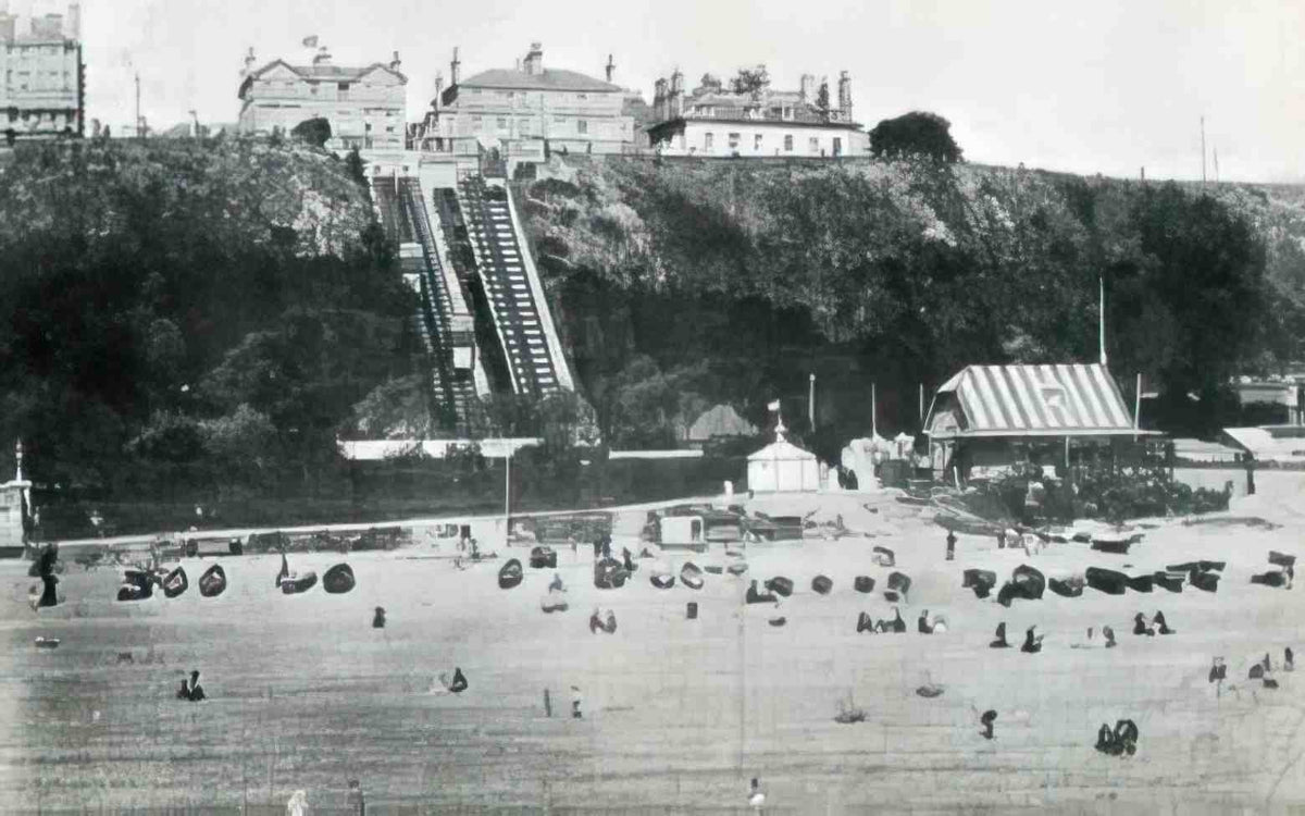 Kent Folkestone Leas and Lifts c1909 Vintage A4 Photo Print