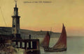Kent Folkestone Lighthouse and East Cliff Vintage A4 Photo Print