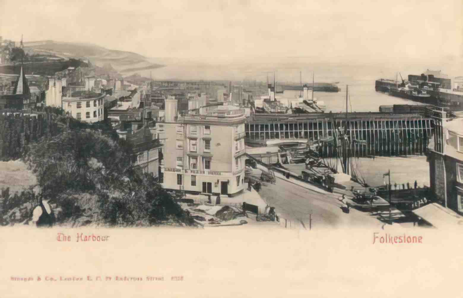 Kent Folkestone The Harbour Stengel advertising on reverse Vintage A4 Photo Print