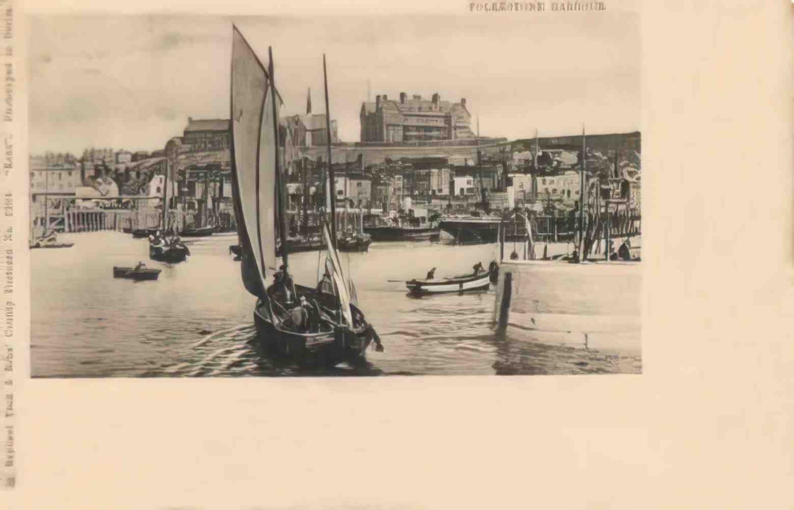 Kent Folkestone The Harbour Vintage A4 Photo Print