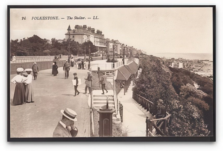 Kent Folkestone The Shelter Under Esplanade On Cliffs Sepia Ll 24 Vintage A4 Photo Print