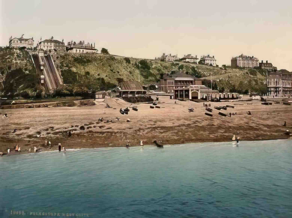 Kent Folkestone West Cliff Vintage A4 Photo Print