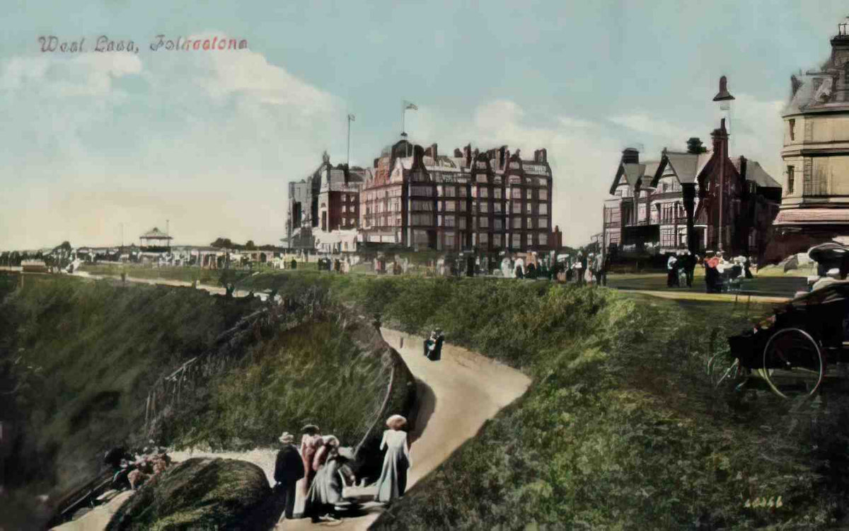 Kent Folkestone West Leas c1906 Vintage A4 Photo Print