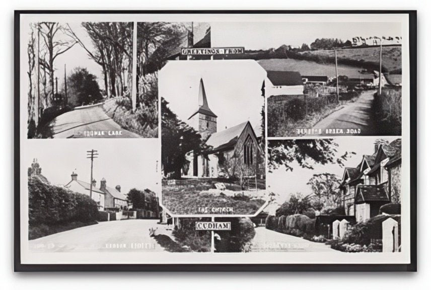 Kent Greetings From Cudham 5 Views Berrys Green Road Cacketts Lane Vintage A4 Photo Print