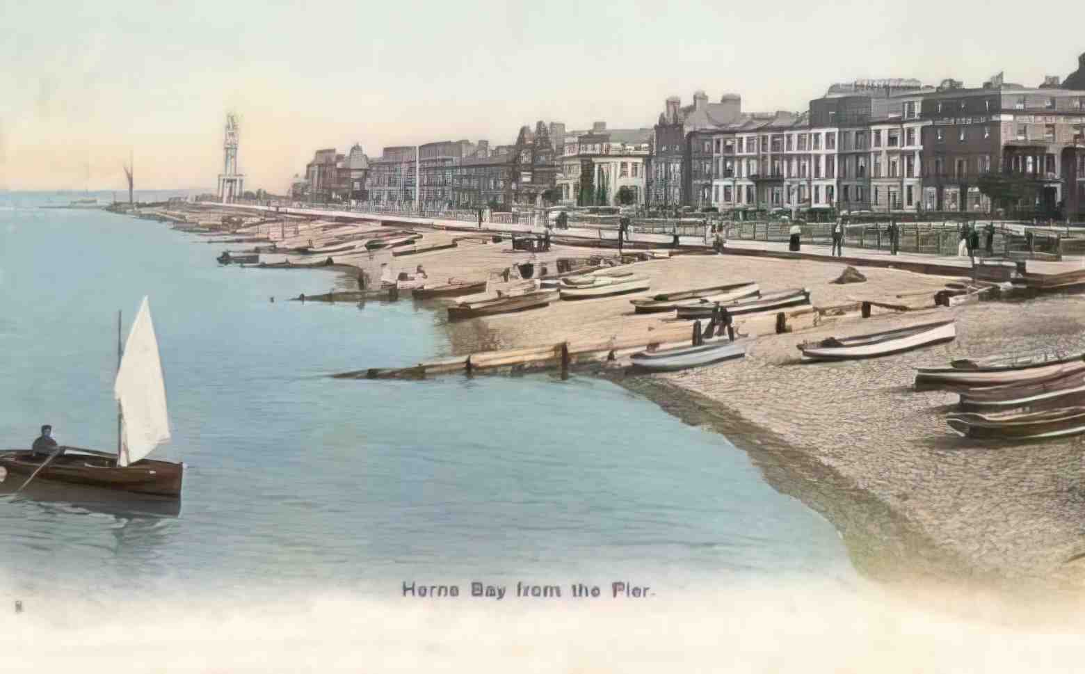 Kent Herne Bay From the Pier 1903 Vintage A4 Photo Print