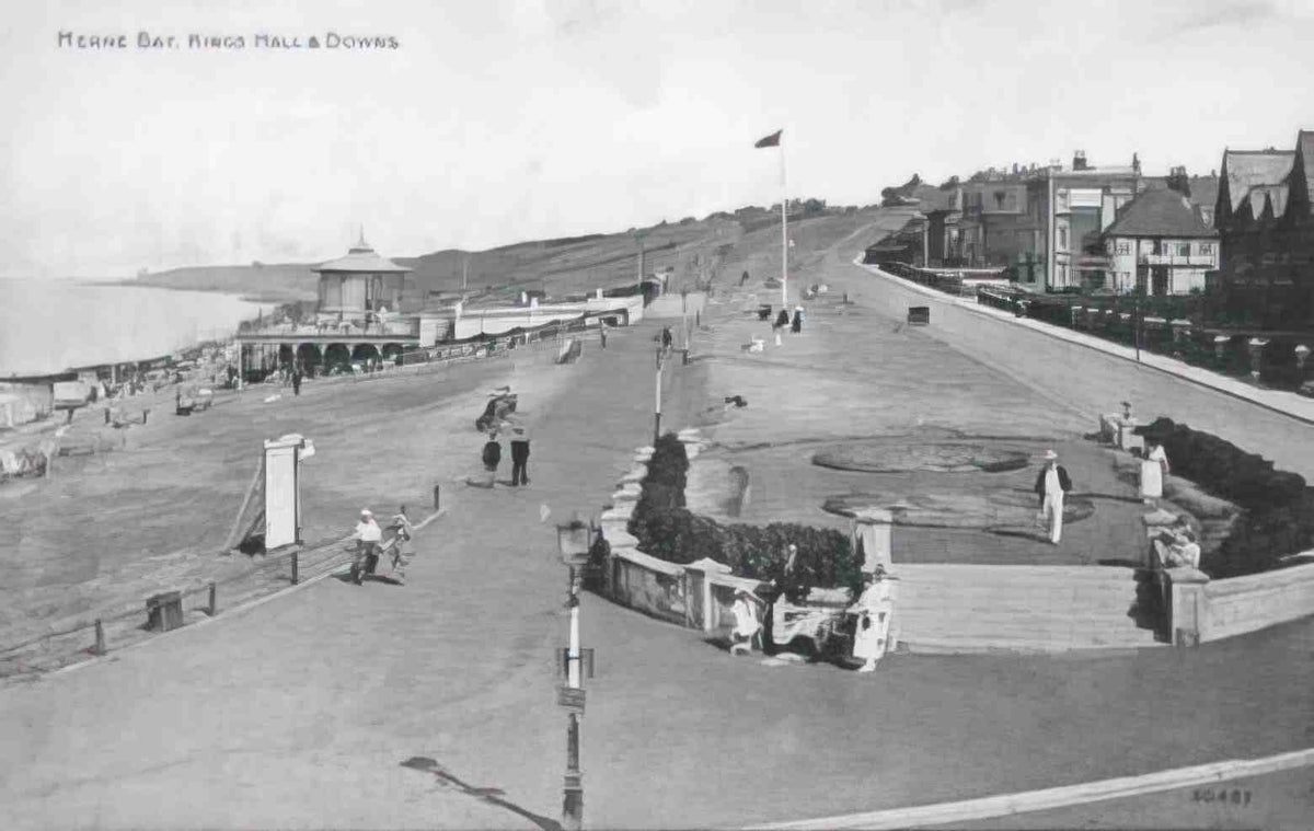 Kent Herne Bay Kings Hall and Downs early 1900s Vintage A4 Photo Print
