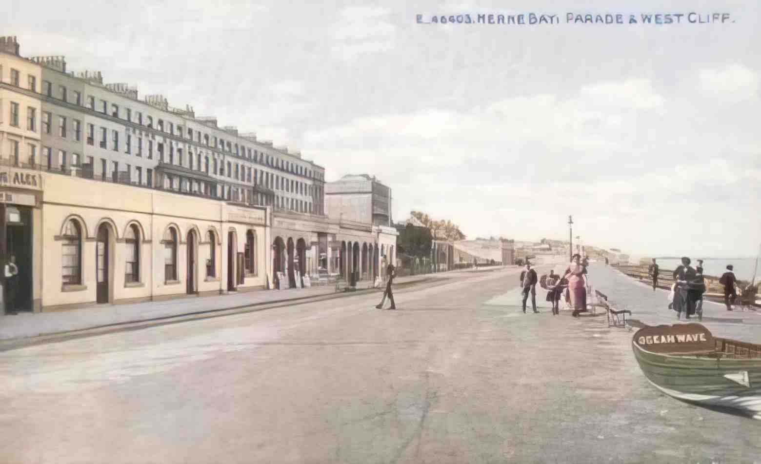 Kent Herne Bay Parade and West Cliff Vintage A4 Photo Print